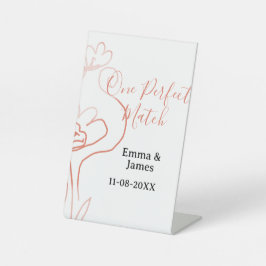 One Perfect match terracotta wedding couple name f Sockelschild