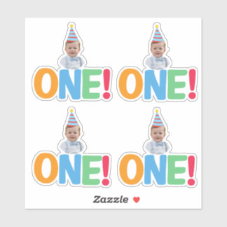  One Photo birthday Cupcake Topper Aufkleber