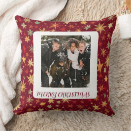 One Photo Custom Holiday Snowflake Kissen