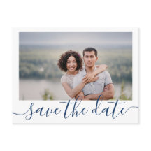 One Picture Wedding Rett Date Postcard Navy