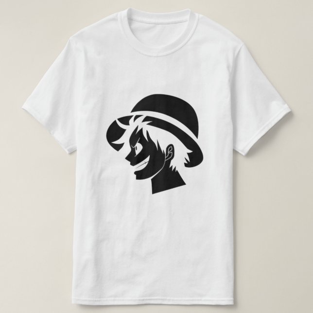 One Piece Luffy Straw Hat Pirate Silhouette Tees (Design vorne)