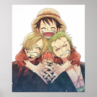 One Piece Luffy Zoro und Sanji Poster