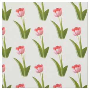 One Pink Tulip - Blumenfotografie-Muster Stoff