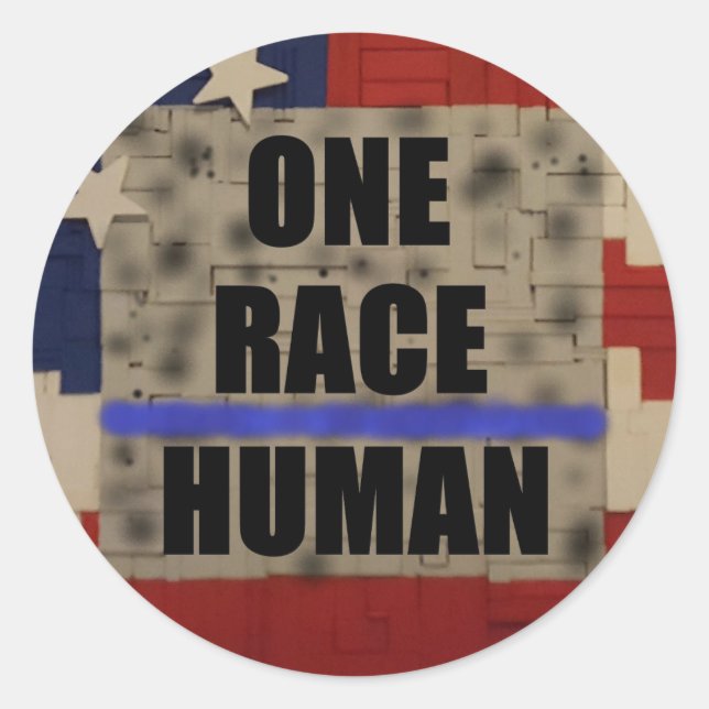 ONE RACE-Human-Aufkleber Runder Aufkleber (Vorderseite)
