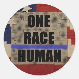 ONE RACE-Human-Aufkleber Runder Aufkleber