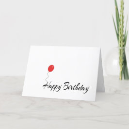 One Red Balloon Happy Birthday Card Dankeskarte