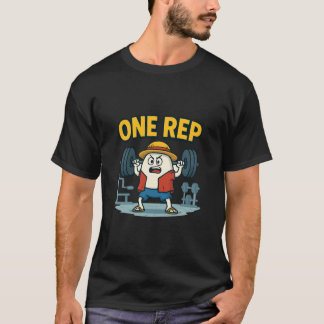ONE REP Funny Gym Cartoon Egg Workout T-Shirt for