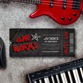 One Rocks - Junge 1. Geburtstag Einladung