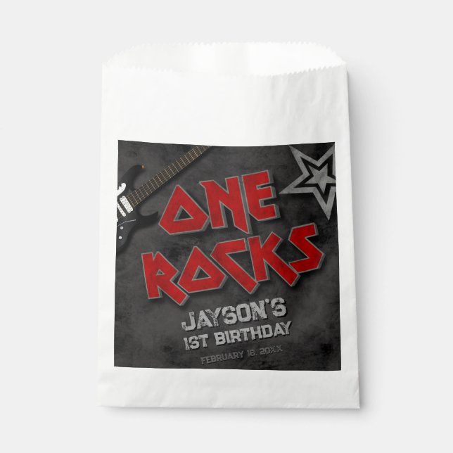 One Rocks - Junge 1. Geburtstag Geschenktütchen (Vorderseite)