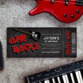 One Rocks - Junge 1. Geburtstagskarte Einladung