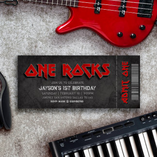 One Rocks - Junge 1. Geburtstagskarte Einladung