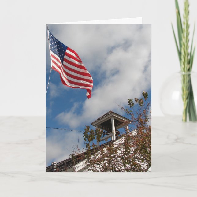 One Room School & American Flag, Happy 4. Juli Karte (Vorderseite)
