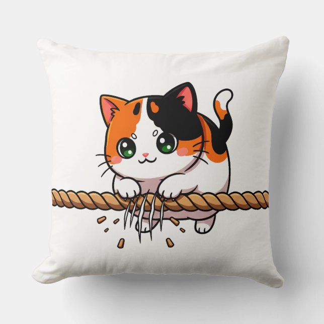One rope. One cat. Zero regrets. Kissen (Vorderseite)