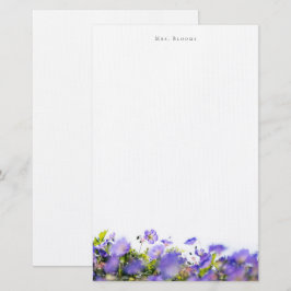 (One sided) Elegant floral Personalized Stationery Briefpapier