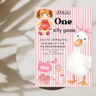 One Silly Goose 1. Geburtstagsfeier Einladung