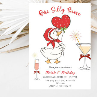 One Silly Goose 1. Geburtstagsfeier Einladung