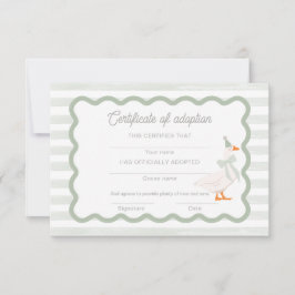 One Silly Goose 1st Birthday Adoption Certificate Einladung