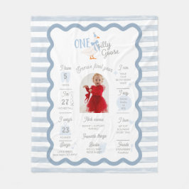 One Silly Goose 1st Birthday Milestone Sign  Fleecedecke