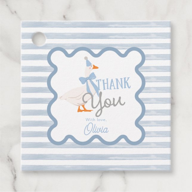 One Silly Goose 1st Birthday Thank You Geschenkanhänger (Vorderseite)