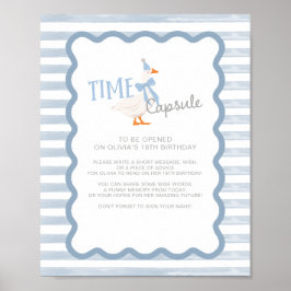 One Silly Goose 1st Birthday Time Capsule Sign Poster