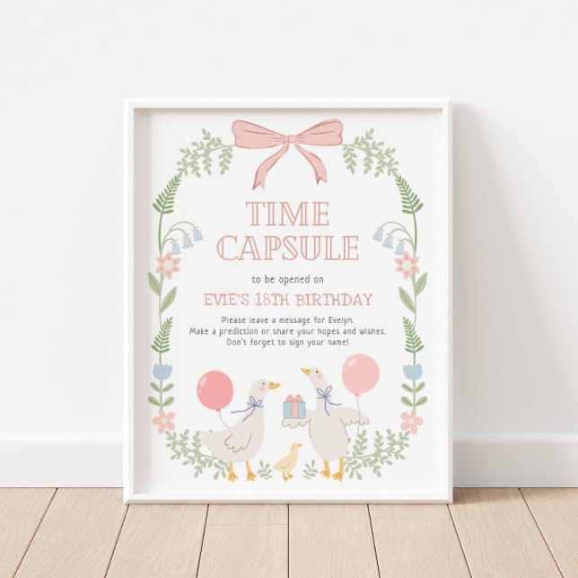 One Silly Goose 1st Birthday Time Capsule Sign Poster (Von Creator hochgeladen)