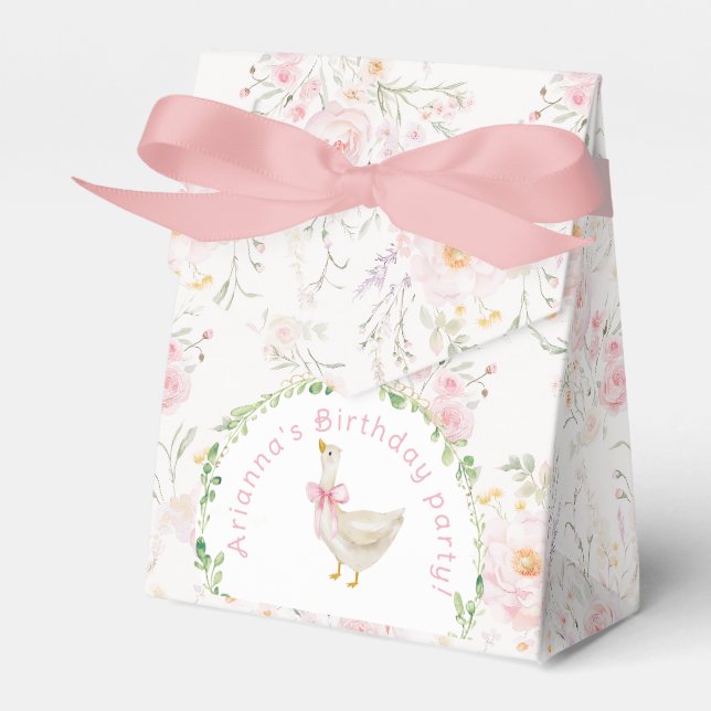 One Silly Goose Blush pink Bow Girl 1st Birthday  Geschenkschachtel (Vorderseite)