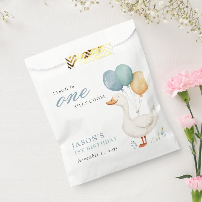 One Silly Goose Boy 1st Birthday Party Geschenktütchen (Versiegelt)