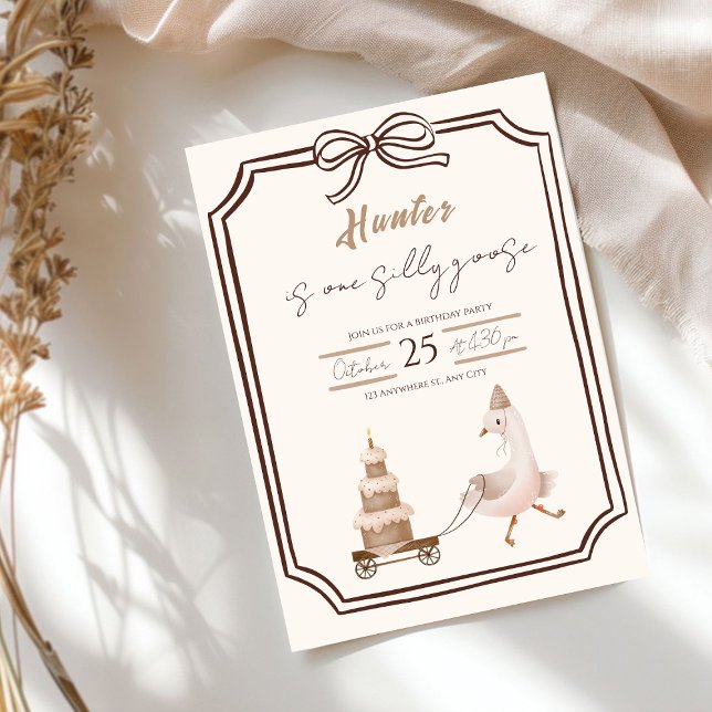 One Silly Goose Boy Birthday Invitation  Einladung (Von Creator hochgeladen)