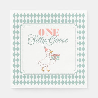 One Silly Goose dessert napkin Serviette