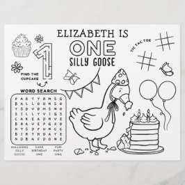 One Silly Goose First Birthday Activity Placemat