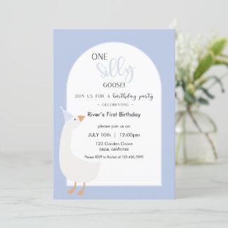 One Silly Goose First Birthday Invitation Einladung