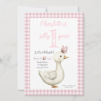One Silly Goose First Birthday Party Invitation Einladung