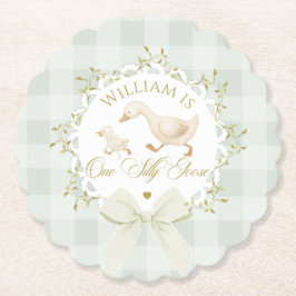 One Silly Goose Gender neutral Sage Birthday Untersetzer