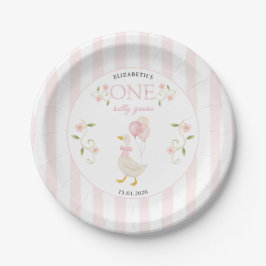 One Silly Goose Girl 1st Birthday Pink Pappteller