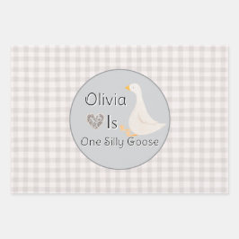 One Silly Goose Gray Girl's Birthday Party Geschenkpapier Set