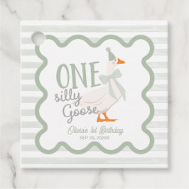 One Silly Goose Green Bow 1st Birthday Geschenkanhänger