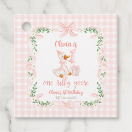 One Silly Goose Pink Bow Floral 1st Birthday Geschenkanhänger