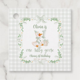One Silly Goose Pink Bow Floral 1st Birthday Geschenkanhänger
