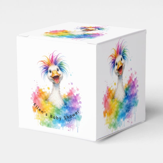 One Silly Goose Rainbow Baby Shower  Geschenkschachtel (Vorderseite)