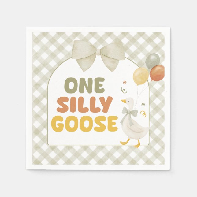 One Silly Goose Spring Birthday Serviette (Vorderseite)