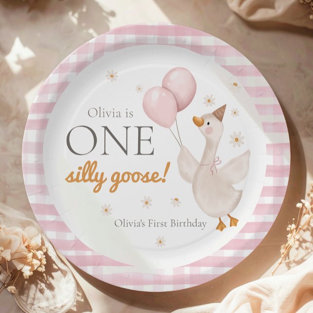 One Silly Goose Spring Party Farm First Birthday Pappteller (Von Creator hochgeladen)