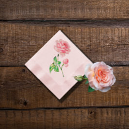 One single Vintage Pink Rose Serviette