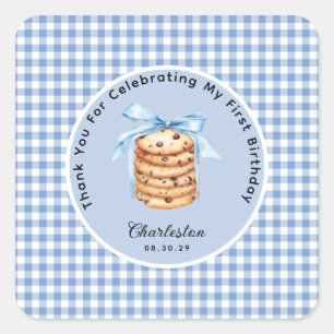 One Smart Cookie Boys Erstgeburt Vielen Dank Quadratischer Aufkleber