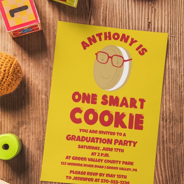 One Smart Cookie Childrens Graduation Party Einladung (Von Creator hochgeladen)