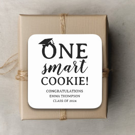 One Smart Cookie Class of 2024 Abschluss Quadratischer Aufkleber