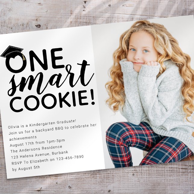 One Smart Cookie Foto Kindergarten Graduate Einladung (Von Creator hochgeladen)