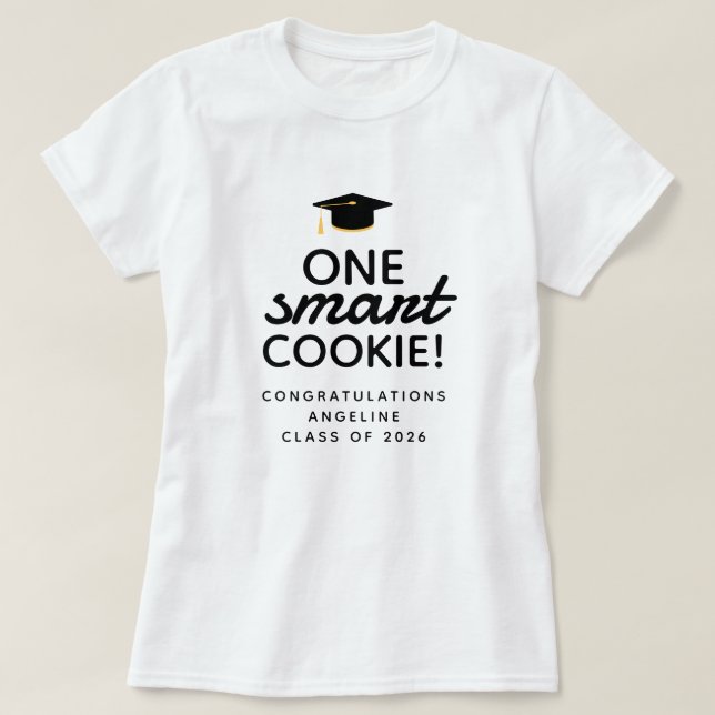 One Smart Cookie Graduation Party Celebration T-Shirt (Design vorne)