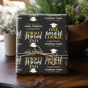 One Smart Cookie - Moderner Black Gold Abschluss Geschenkpapier