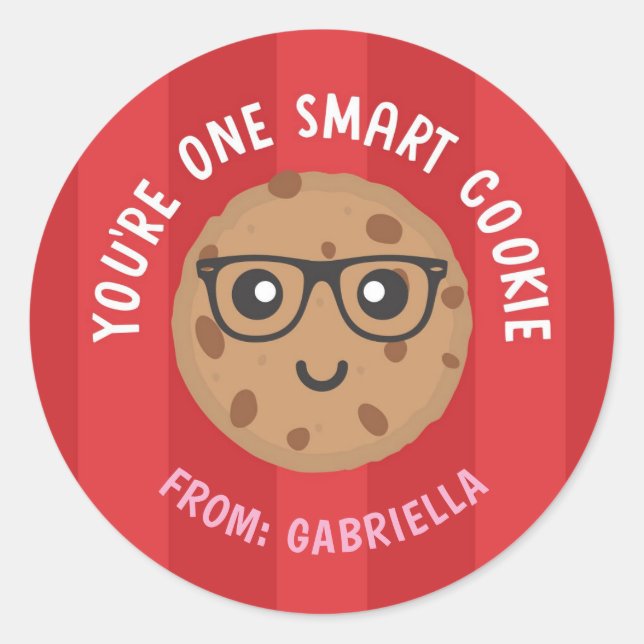 One Smart Cookie Valentine's Day Sticker (Devant)