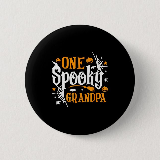 One Soky Grandpa Shirt Funny Halloween Matching Fa Button (Vorderseite)